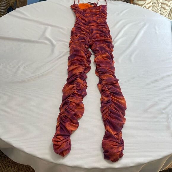 I.AM.GIA Collette Jumpsuit Rust Tie Dye Bodycon Camo Flattering Size Small - Picture 6 of 7